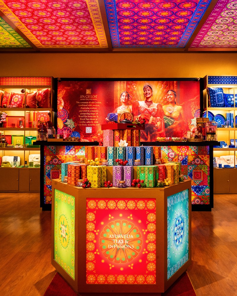 Spa Ceylon boutique with Ayurveda teas and gift boxes